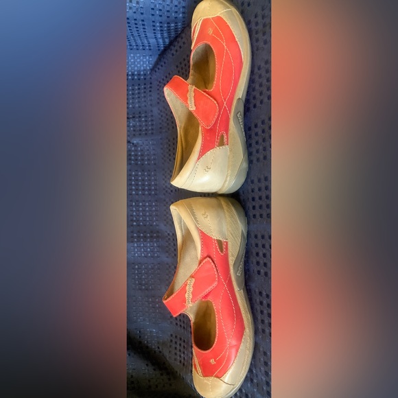 Romika red and tan genuine leather Mary Janes stitch detail super comfy size 39 - Picture 3 of 7